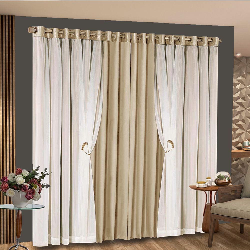 Cortina Bariloche Fendi 5,40m x 2,70m altura - Varão até 4m