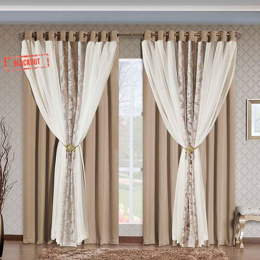 Cortina Havana Blackout Chocolate 2,60m x 1,70m altura - Varão de até 2m