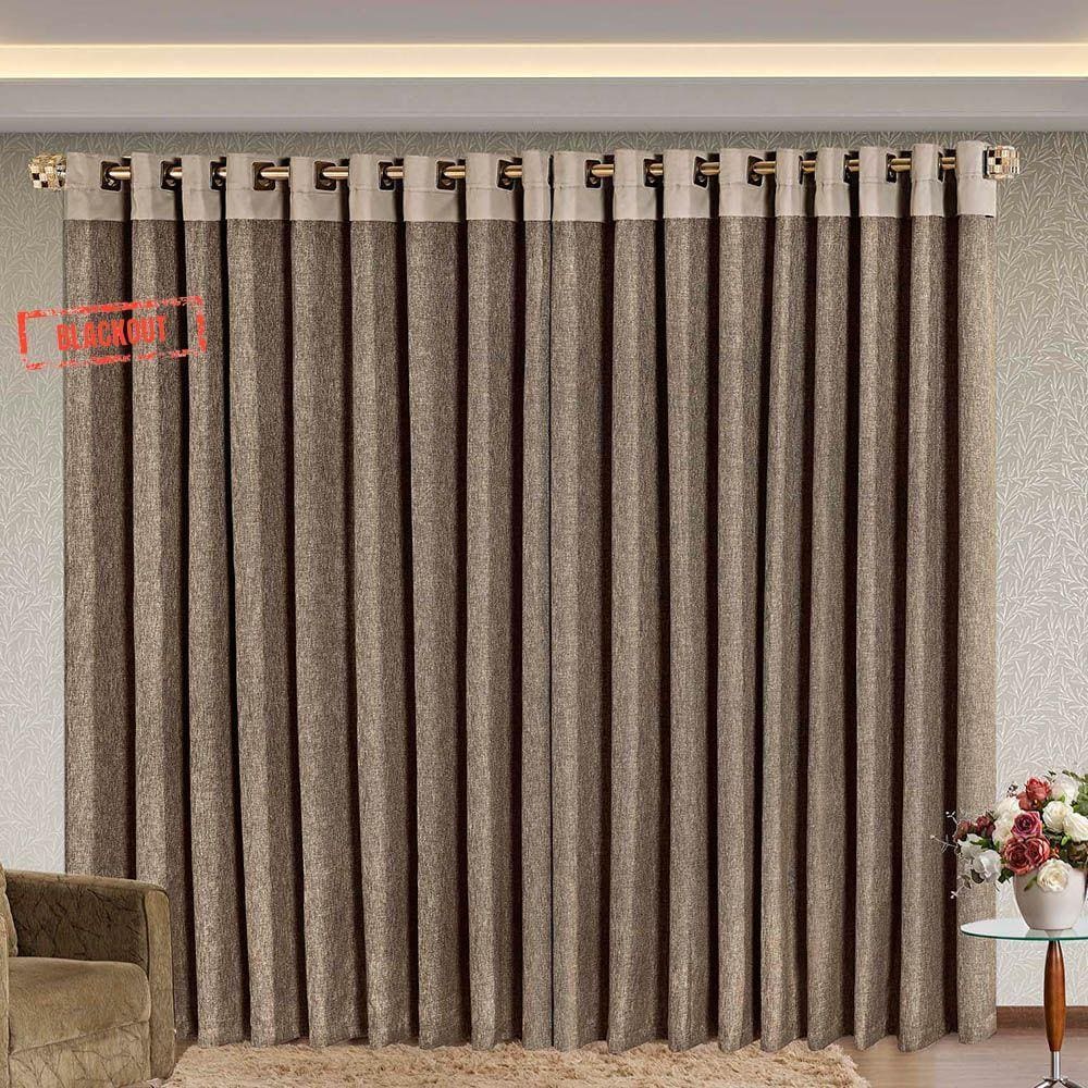 Cortina Ravena Blackout Castor 5,40m x 2,70m altura - Varão de até 4m