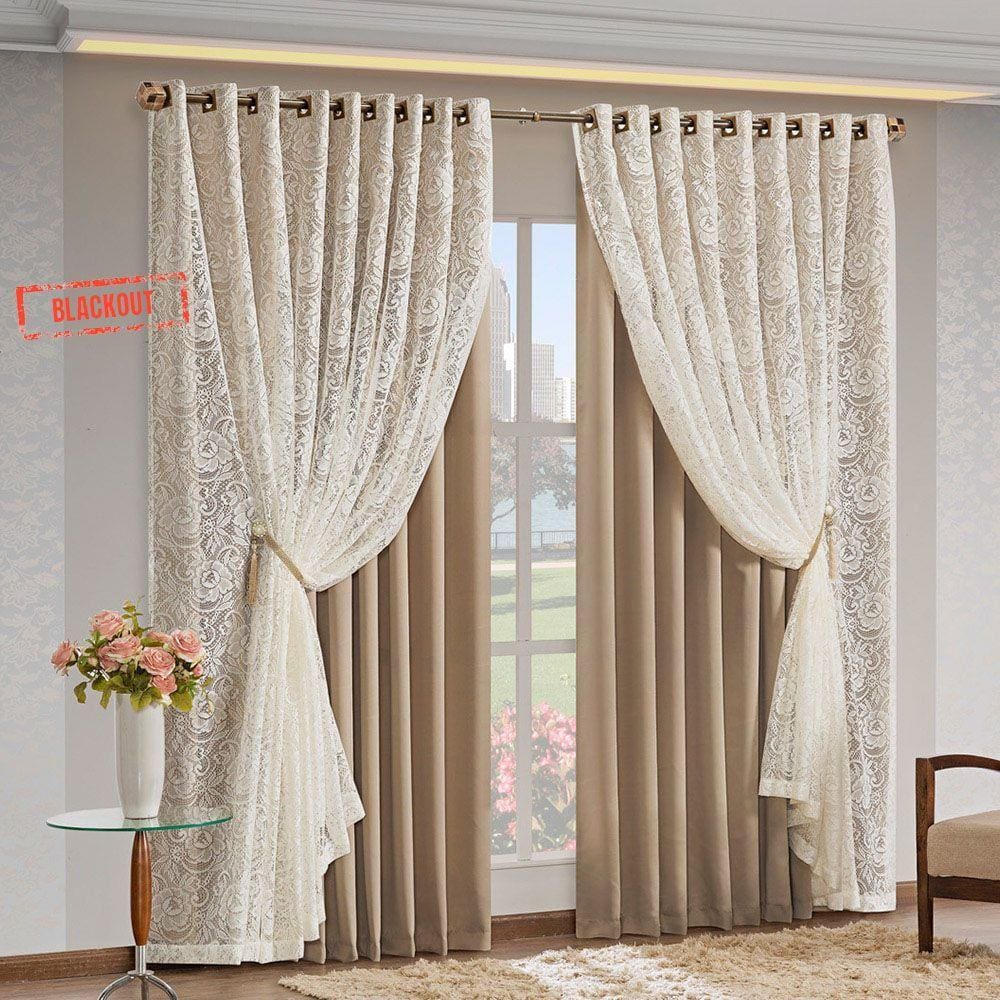 Cortina Monalisa Blackout Chocolate 2,60m x 2,30m altura - Varão de até 2m