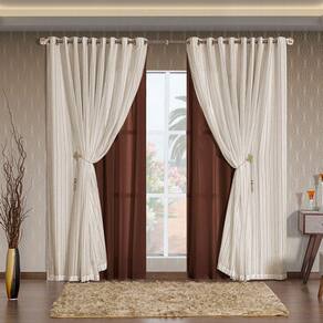 Cortina Ayla Tabaco 4,40m x 2,00m altura - Varão até 3m