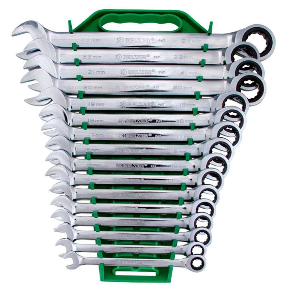Jogo de Chave Combinada C/ Catraca 8 A 24mm 9416bj 16pçs ? Belzer