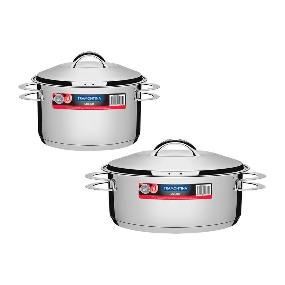 Conjunto 2 Panelas em Aço Inox com Fundo Triplo Solar PIT 2 e 3 - Tramontina