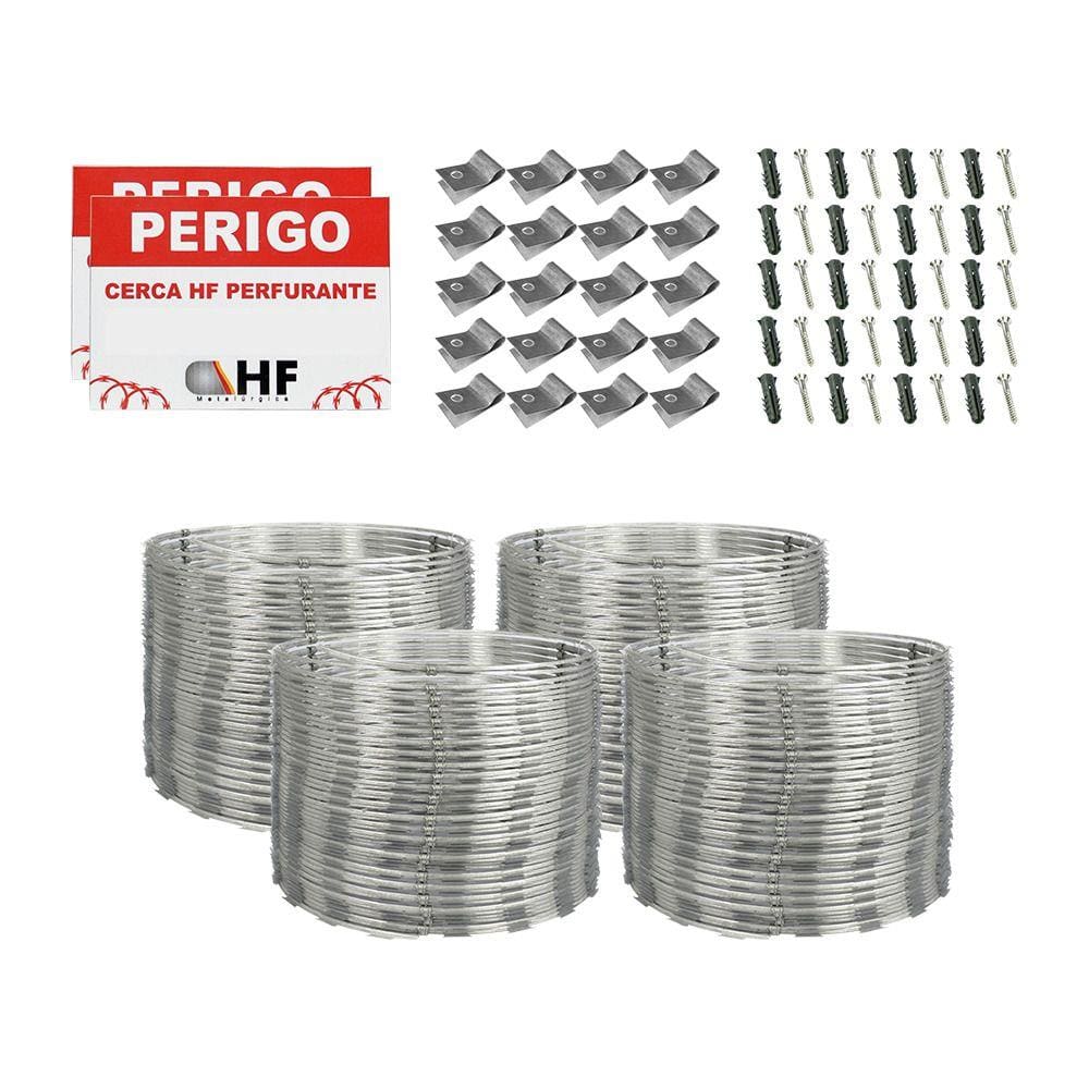 Cerca concertina dupla clipada galvanizada 45cm 40 metros