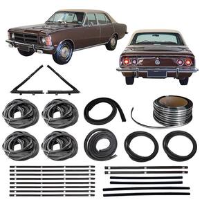 Kit Borracha Porta Canaleta Parabrisa Friso Opala 4p 78 E 79