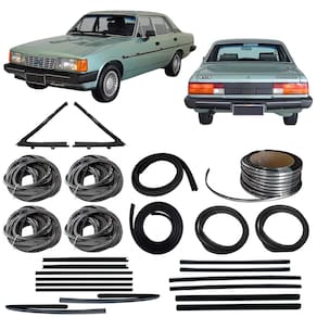Kit Borracha Porta Canaleta Parabrisa Friso Opala 4p 85 A 90