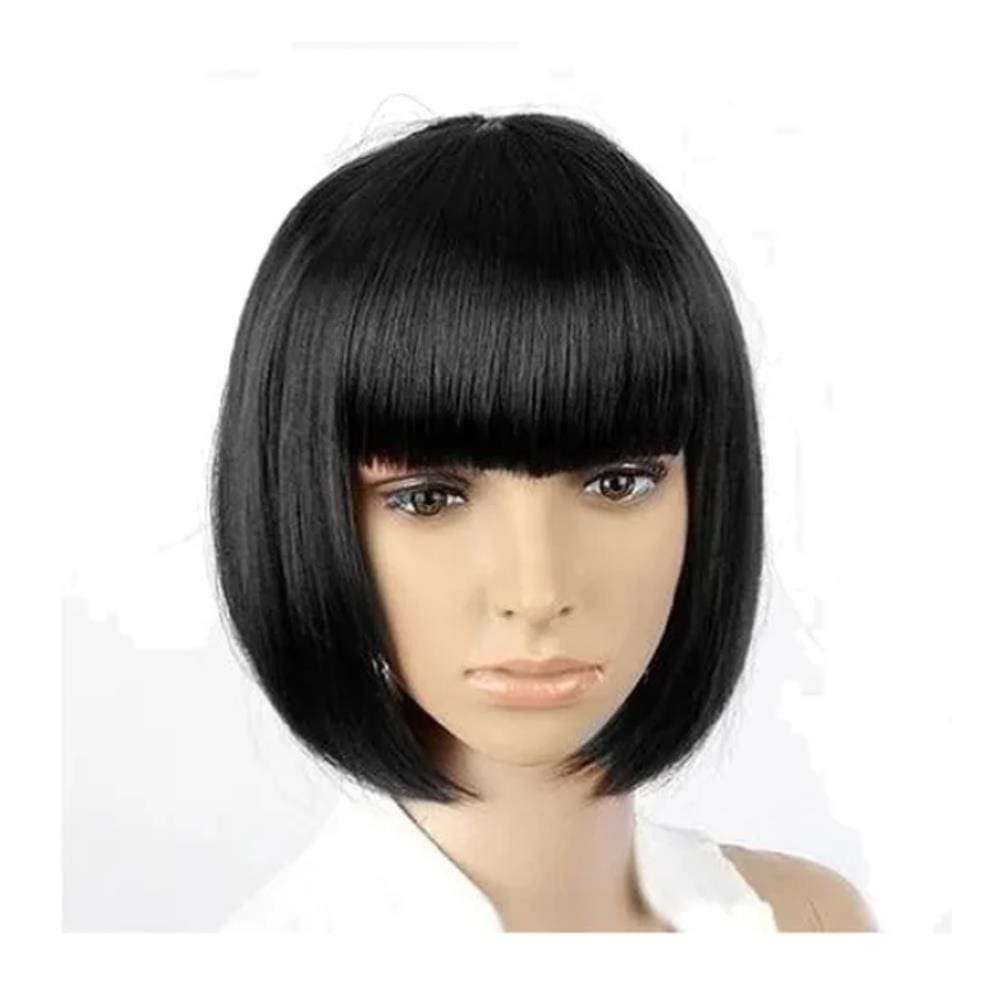 Peruca Curta Preta Cosplay Festas e Eventos