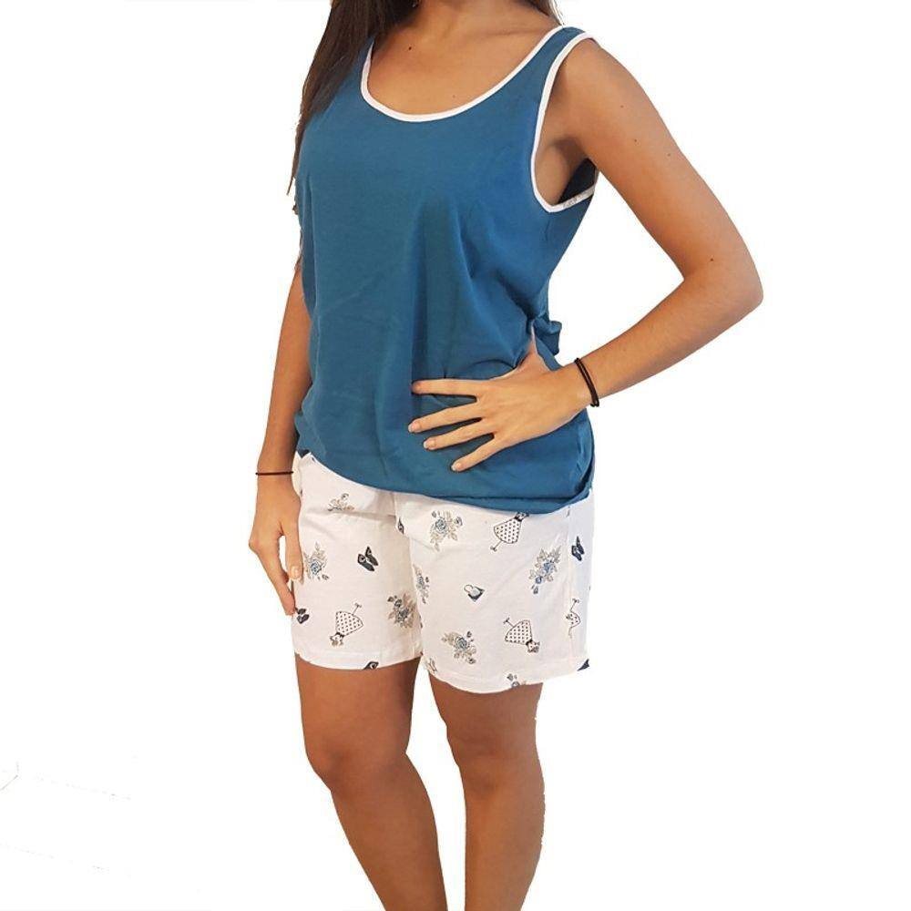 Pijama Feminino Regata com Bermuda Tamanho 44 | Casas Bahia