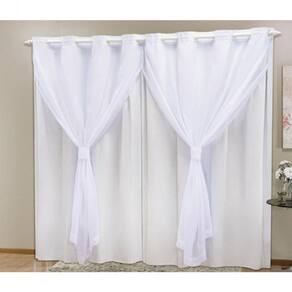 Cortina Blackout Pvc Com Tecido Voil 2,80 M X 2,30 M Branco