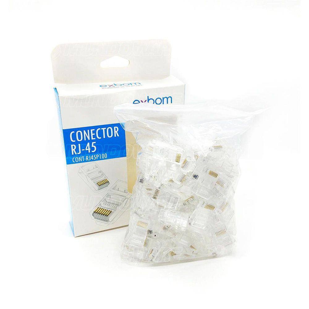 Conector RJ45 8x8 CAT5E Suporte Gigabit Ethernet  100und