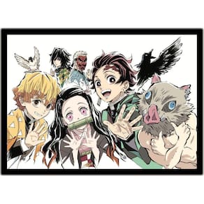 Quadro decorativo Emoldurado Tanjiro Desenho Demon Slayer Arte