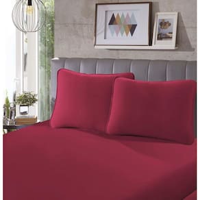 Jogo de Cama Malha - Casal - 3 Peças - 100% Algodão - Vermelho - SBX