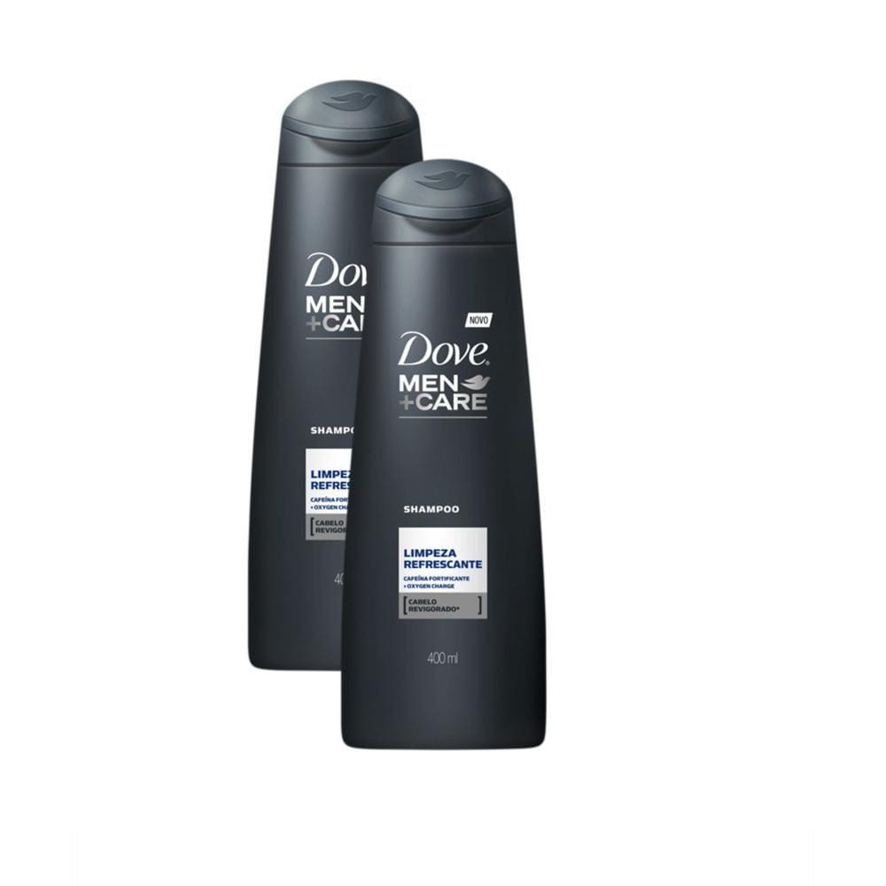 Kit 2 Shampoos Dove Men+Care Limpeza Refrescante 400ml