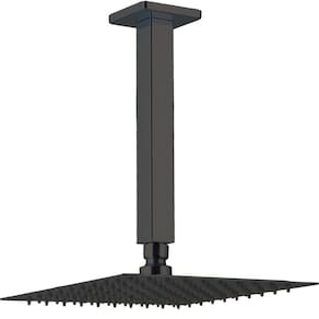 Kit Chuveiro Teto Inox 304 Slim 30cm E Braço 25cm Mundaú - Preto