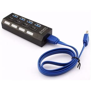 Hub Usb 3.0 com 4 Portas High Speed 5 Gbps com Teclas On/off