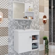 Gabinete Suspenso com Cuba e Espelheira Bia MGM Móveis Branco