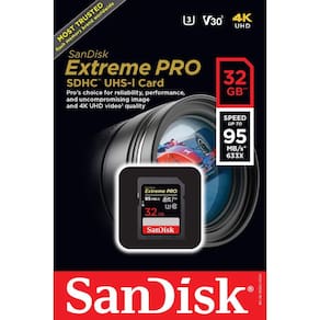 CARTÃO DE MEMÓRIA  SANDISK 32GB EXTREME PRO SDHC - 95MB/s