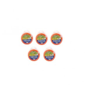 Kit 5 Blister Fio de Nylon 12 Metros 3,00 mm Quadrado para Roçadeira Spin Line Vulcan Trent Laranja