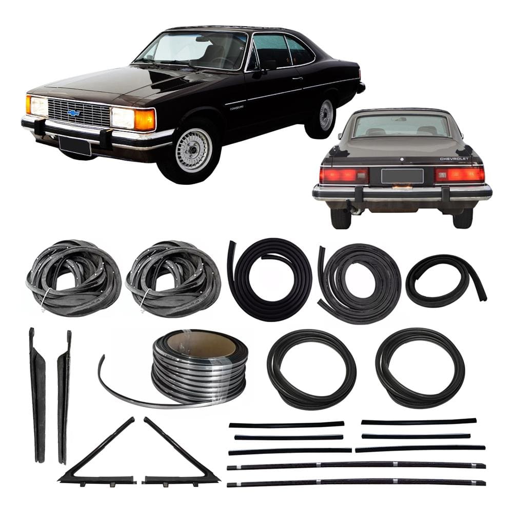 Kit Borracha Porta Canaleta Pestana Friso Cromado Opala 80a84