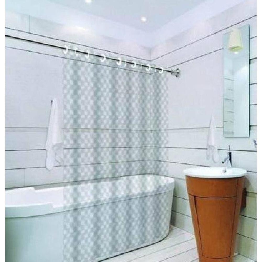 Cortinas Box De Banheiro Com Ilhós 1,38X1,98 3D