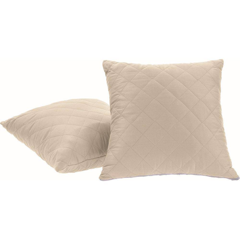 Capa de almofada decorativa 45cm X 45cm com ziper kaki