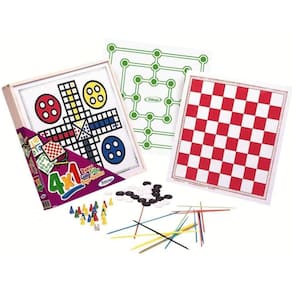 Jogo 4X1 Ludo Damas Trilha Pega Varetas Xalingo