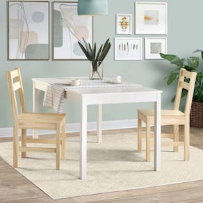Mesa de Madeira Maciça com 2 Cadeiras Mandacaru CabeCasa MadeiraMadeira Branco