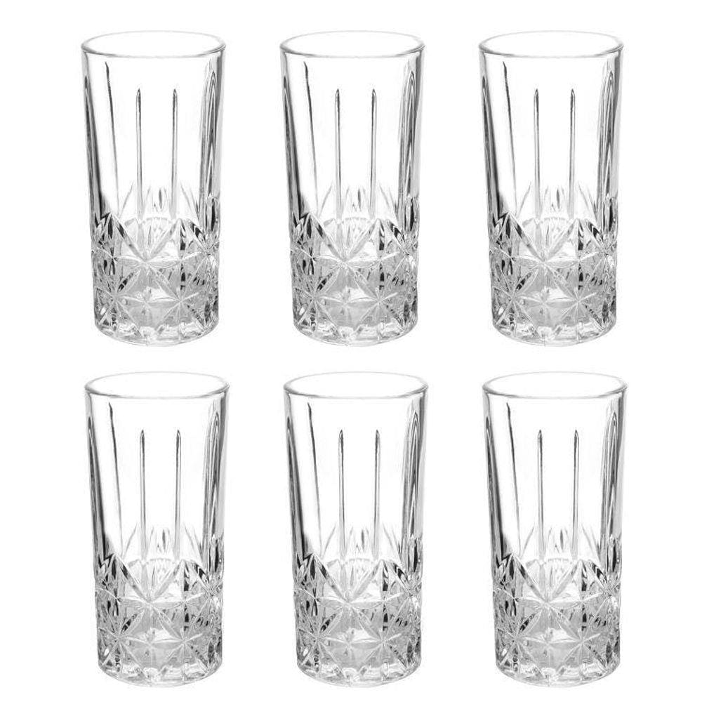 Jogo Com 6 Copos Modelo Requinte Copo De Vidro 370Ml