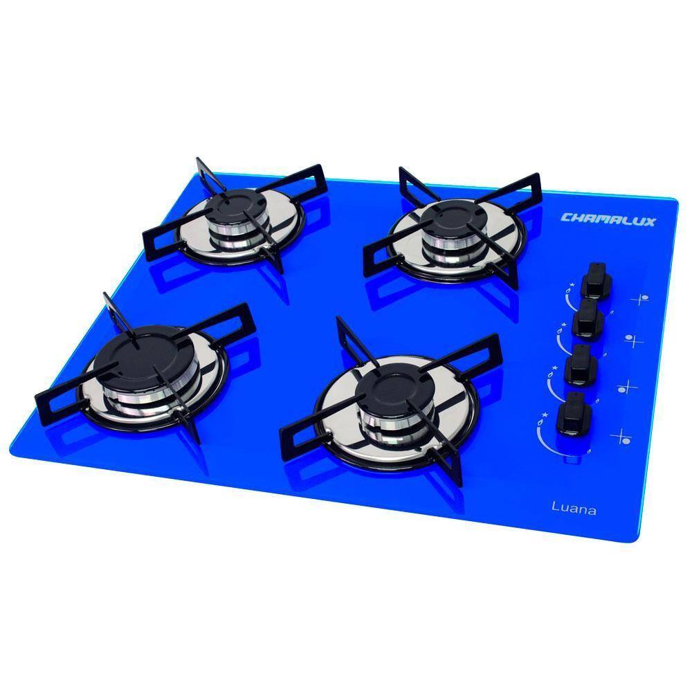 Cooktop 4 Bocas a Gas Chamalar Premium Mesa de Vidro Ultra Chama 129