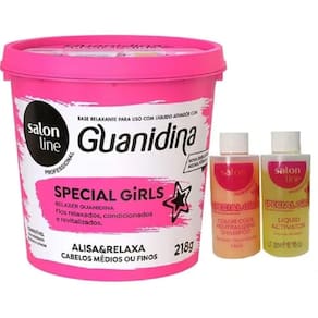 Kit Relaxante Guanidina Special Girls Médios Ou Finos Salon Line 218G