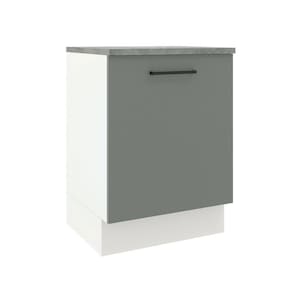 Balcão Madesa Agata 60 cm 1 Porta - Branco/Cinza