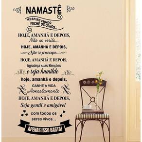 Adesivo Decorativo De Parede Frase Saudação Namastê