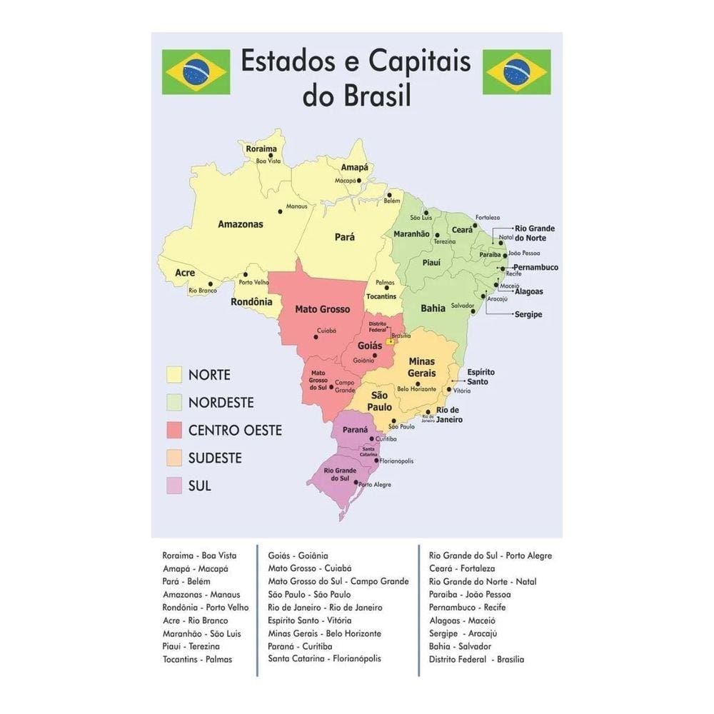 Mapa Do Brasil Com As Capitais E Os Estados | Casas Bahia