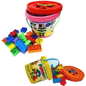 Balde De Montar Blocks Funny Toys 36 Pçs Ref Fb008