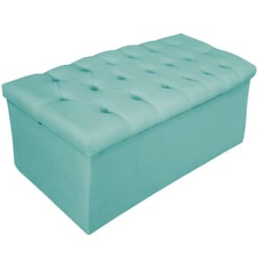 Calçadeira Baú Estofada 90cm Solteiro Suede Tiffany