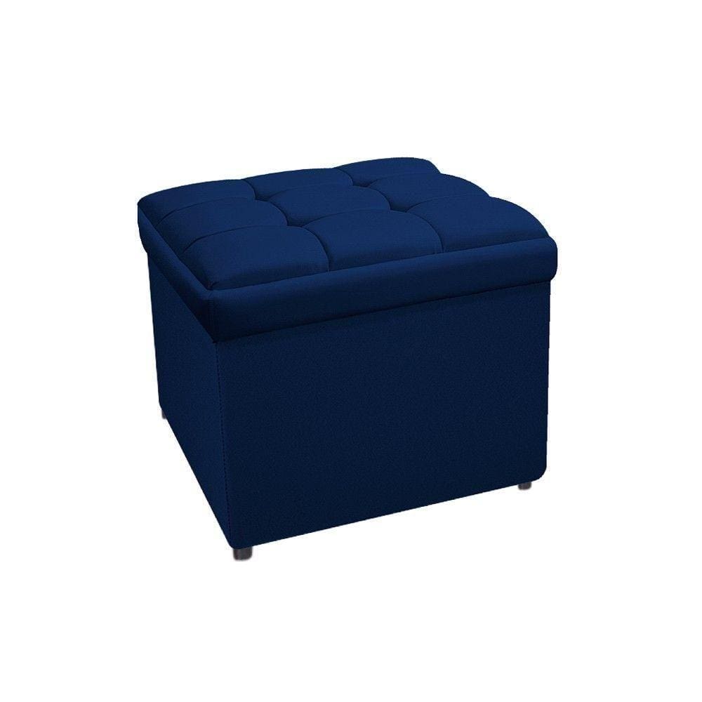Calçadeira Copenhague 100cm Solteiro Suede Azul Adj Decor