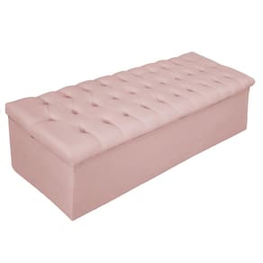 Calçadeira Baú Estofada 160cm Queen Size Rosê Adj Decor