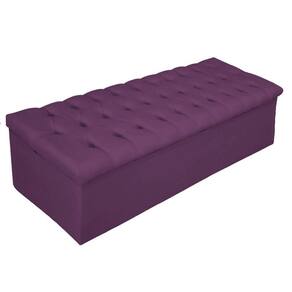 Calçadeira Baú Estofada 160cm Queen Size Roxo Adj Decor