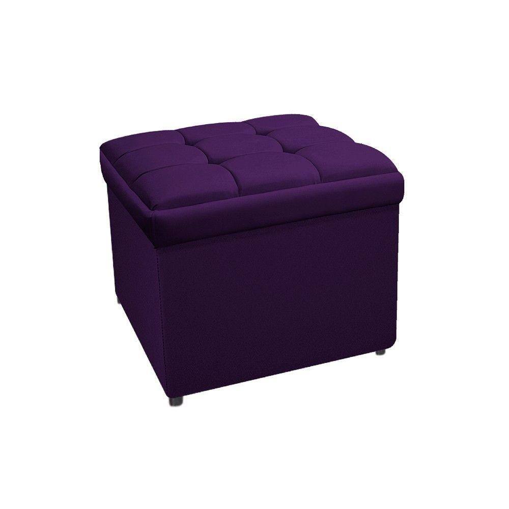 Calçadeira Copenhague 100cm Solteiro Suede Roxo Adj Decor