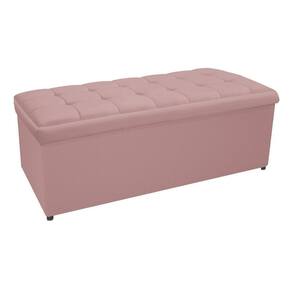 Calçadeira Copenhague 140cm Casal Suede Rosê Adj Decor