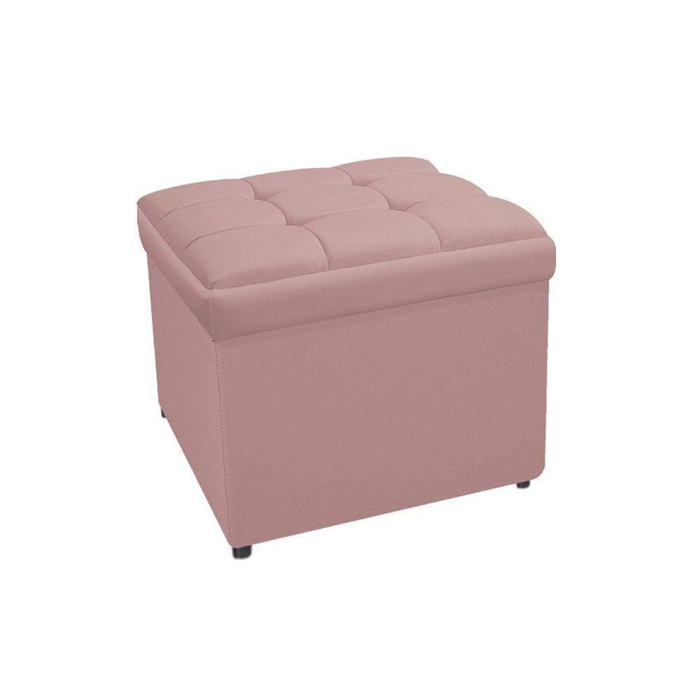 Calçadeira Copenhague 100cm Solteiro Suede Rosê Adj Decor