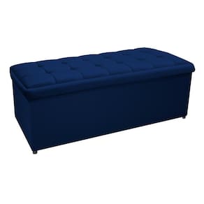 Calçadeira Copenhague 160cm Queen Size Suede Azul Adj Decor