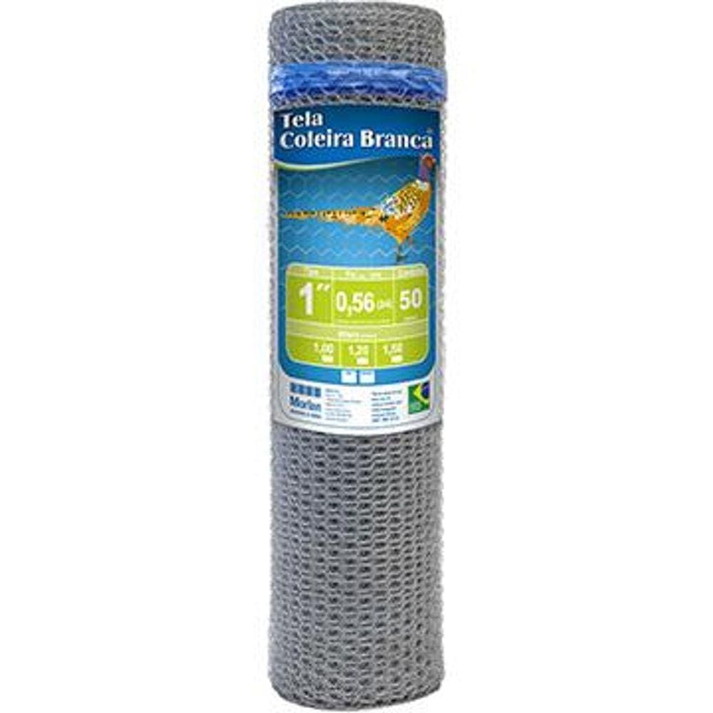 Tela Coleira Branca para Pinteiro 1 x 24 x 1,20m 50m