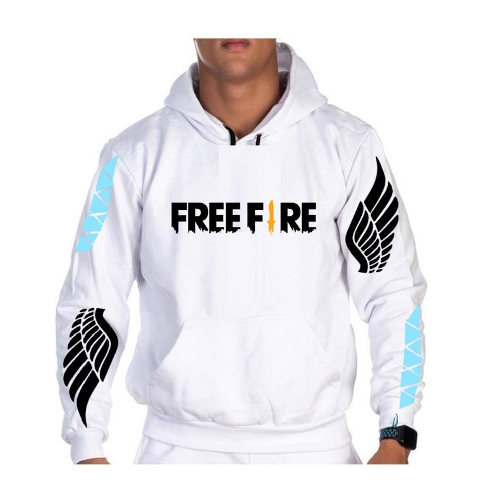 grey zipper moletom com capuz free fire