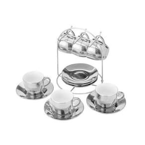 Conjunto 6 Xícaras Luminus Prateada