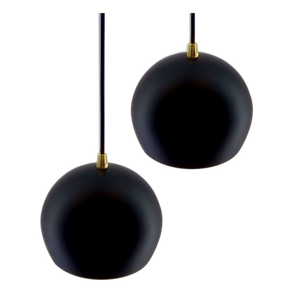 Pendente Bola Preto/Dourado /2 3002