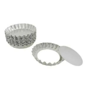 Forma Torta Crespa Fundo Falso 5cm Kit 12 Peças Em Alumínio (Mini)