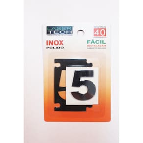 Algarismo 5 para Identificação Predial Inox Polido 4cm