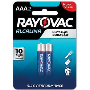 Pilha Rayovac Alcalina Palito com 2
