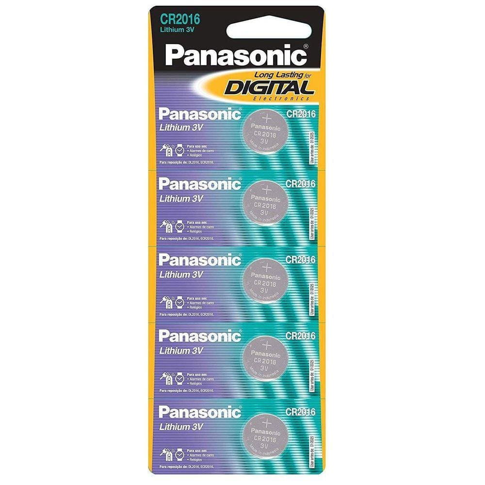 Kit 5X Baterias Cr2016 3V Panasonic